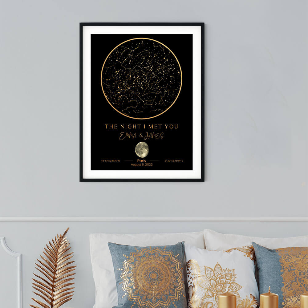 Star Map with Moon in a Living Room