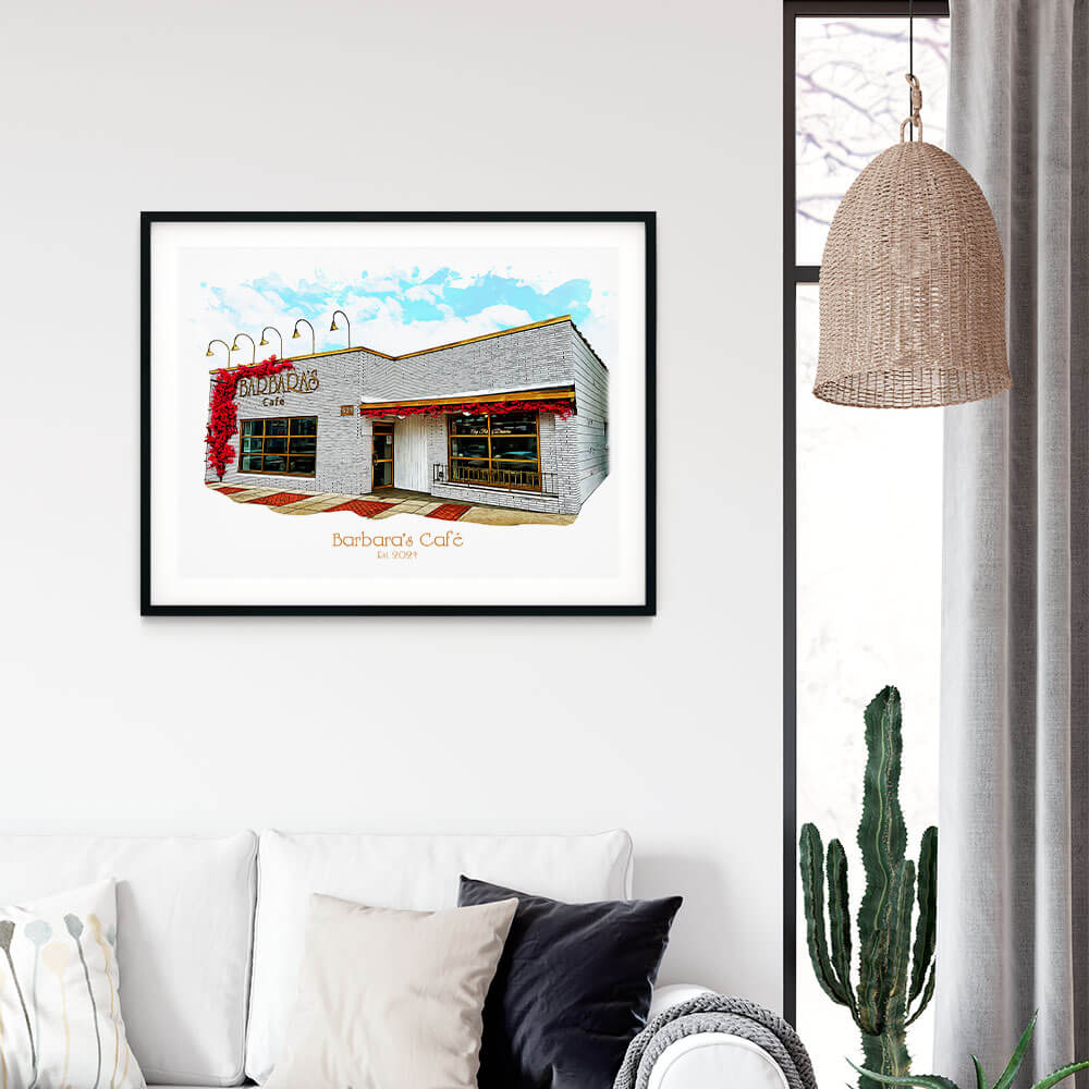 Storefront Illustration Painting From Photo Horizontal 7