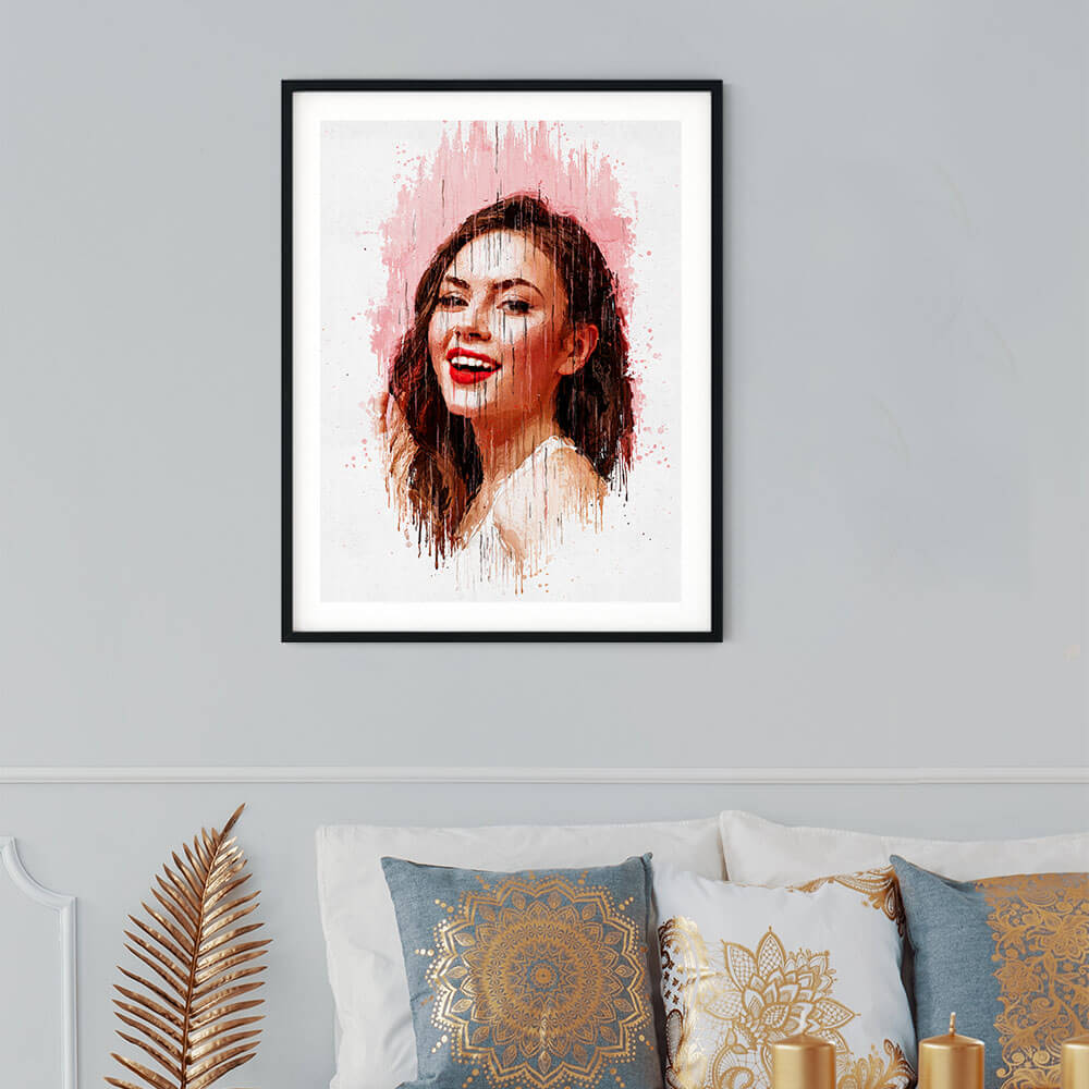 Watercolor Painting Art Portrait vertical from Photo 7