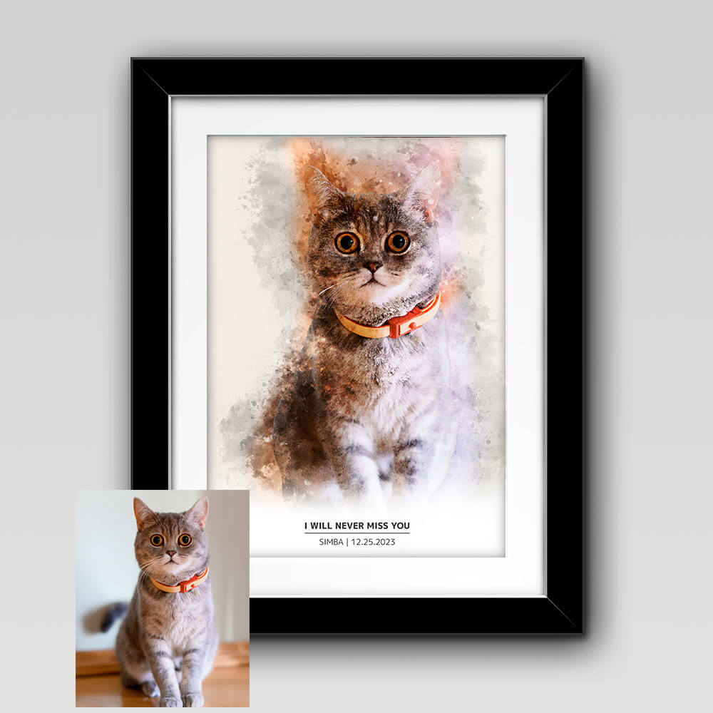 Watercolor Pet Portrait from Photo Vertical  5